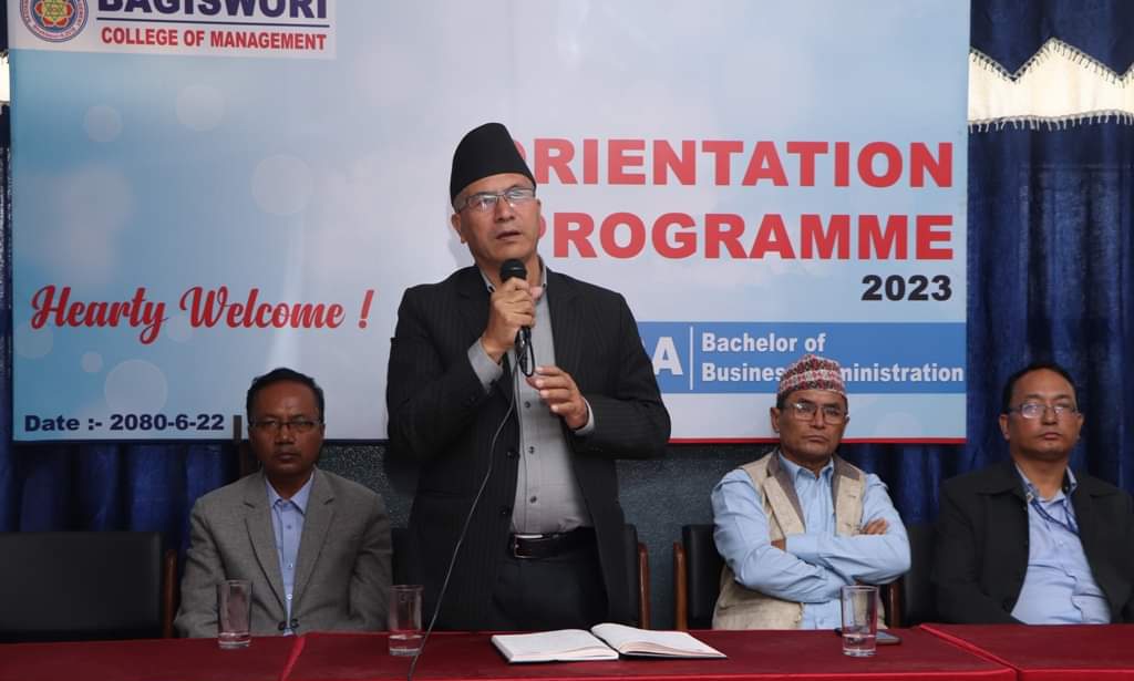 वागीश्वरी कलेज अफ म्यानेजमेन्टमा विद्यार्थीहरुलाई अभिमुखीकरण कार्यक्रम सम्पन्न
