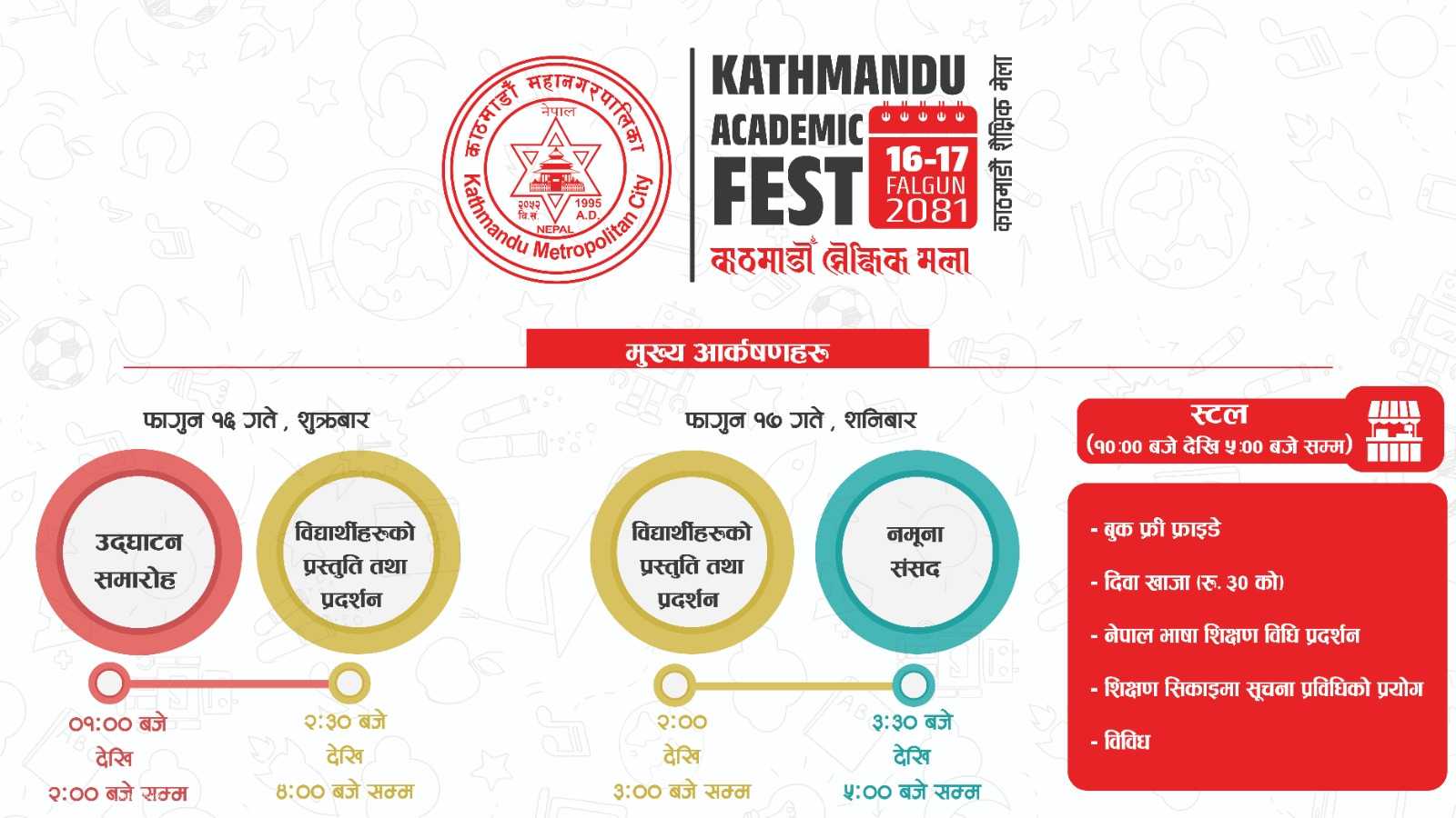 काठमाडौँ महानगरपालिकाले फागुन १६ र १७ मा शैक्षिक मेला आयोजना गर्ने