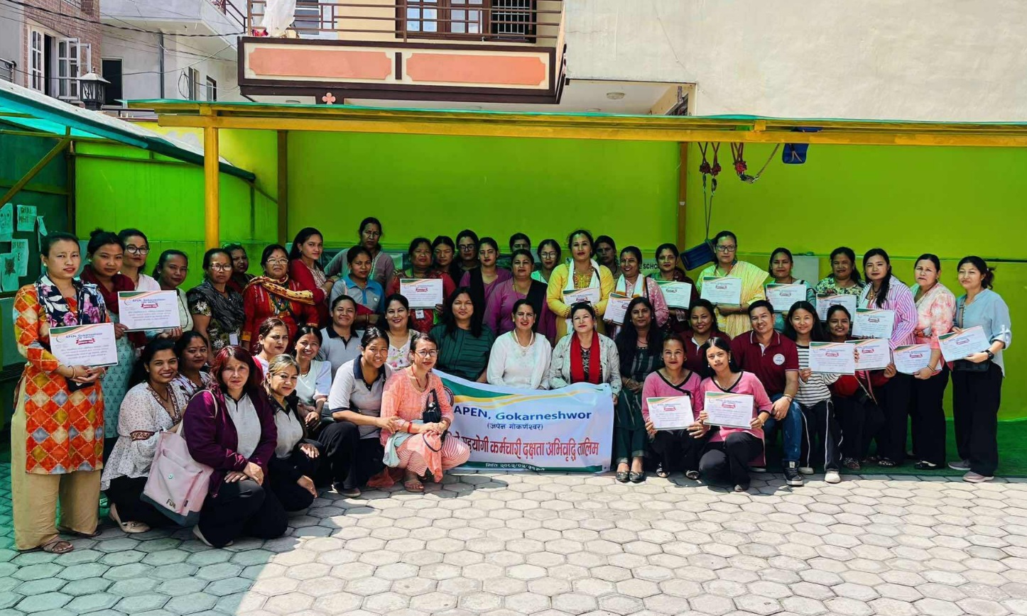 अपेन गोकर्णेश्वरद्वारा सहयोगी कर्मचारी तालिम सम्पन्न, बालमैत्री वातावरण निर्माणमा जोड